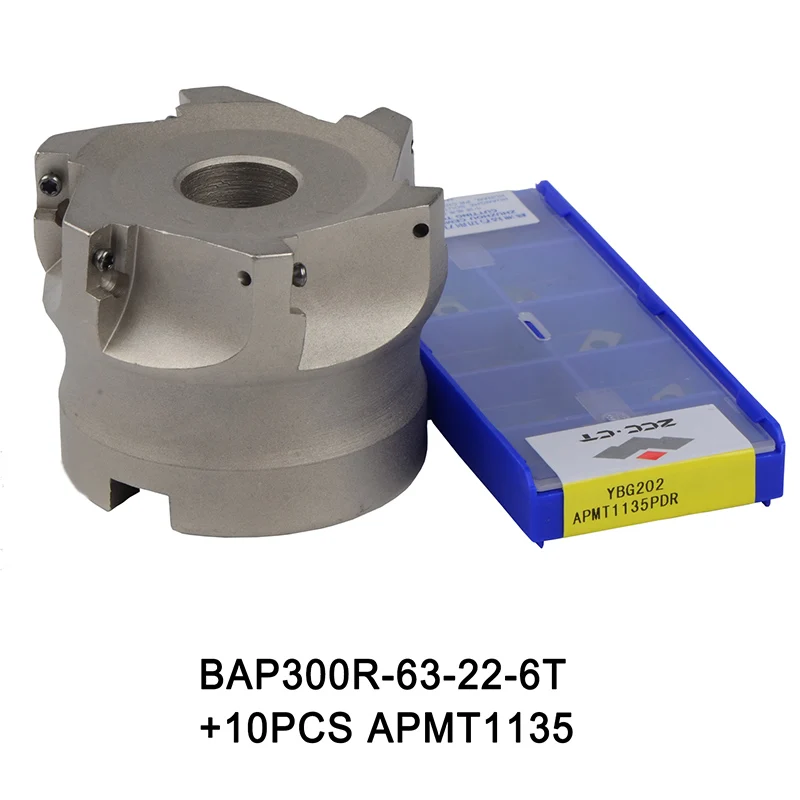 BAP300R BAP400R Наплечная головка Фрезы с ЧПУ, фрезерные инструменты, карбидные вставки APMT1135 APMT1604 - Длина режущей кромки: BAP300R-63-22-6T-IN
