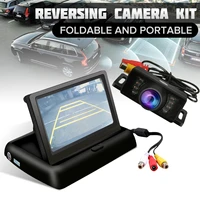 hd wireless ir car rear view camera foldable lcd 4 3 monitor kit backup reverse parking system universial