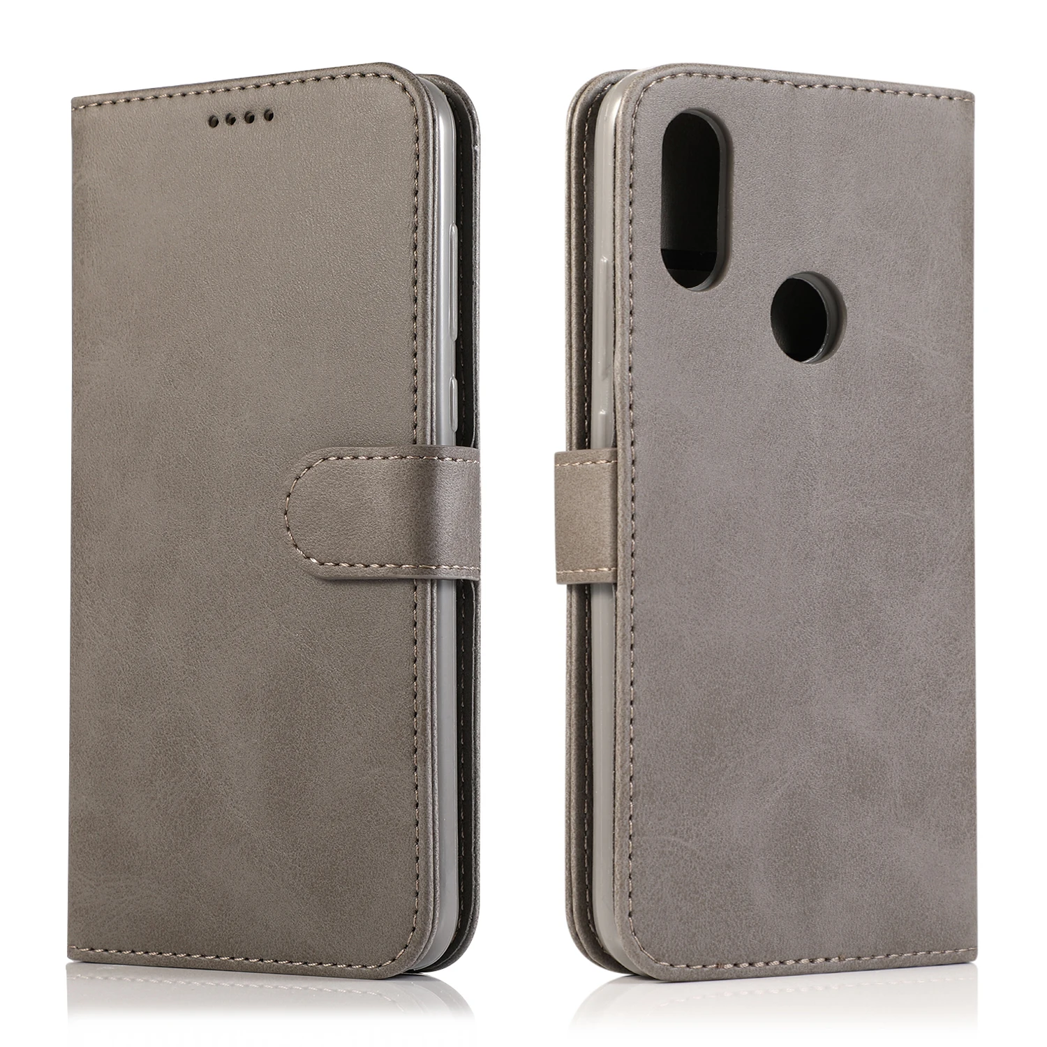 Серый Кожаный чехол для Xiao mi Red mi Note 8 7 7A 5 6 K20 Pro 6A S2 чехол-книжка для Xiaomi mi A2 Lite 9T Pro 9 SE 8 PocoPhone F1 - Цвет: Серый