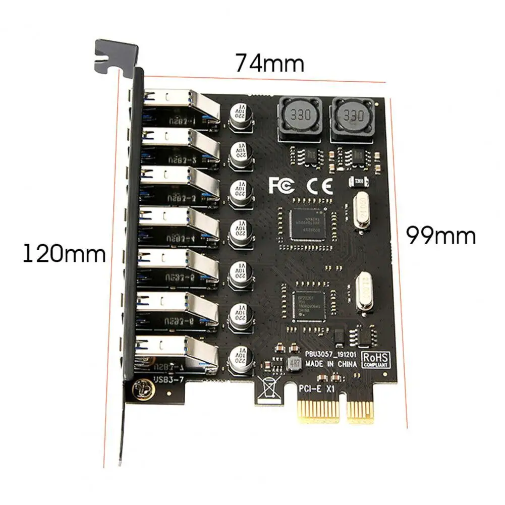 

USB PCIe adapter 7 port USB 3 Hub PCI e adapter PCI express USB3 controller USB3.0 PCI-e expansion board card for XP/7/8/8.1/10