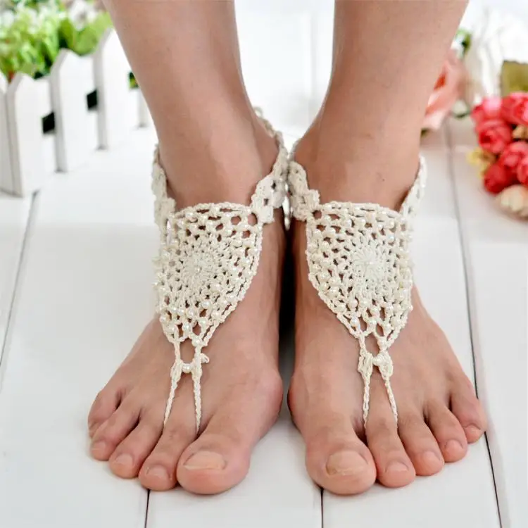 Популярные Модные женские вязаные крючком ажурные бусы ручной работы на