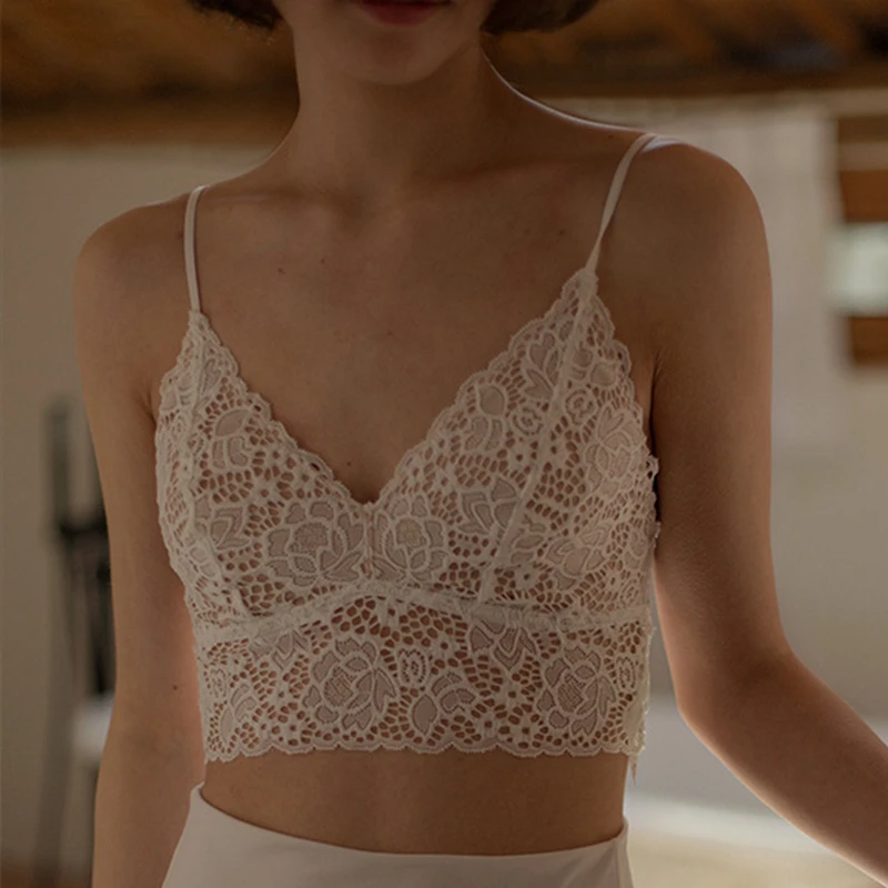 

Sexy lace crop top without steel Women's Corset top ring bralette Women's underwear gathered to underpin ladies tops