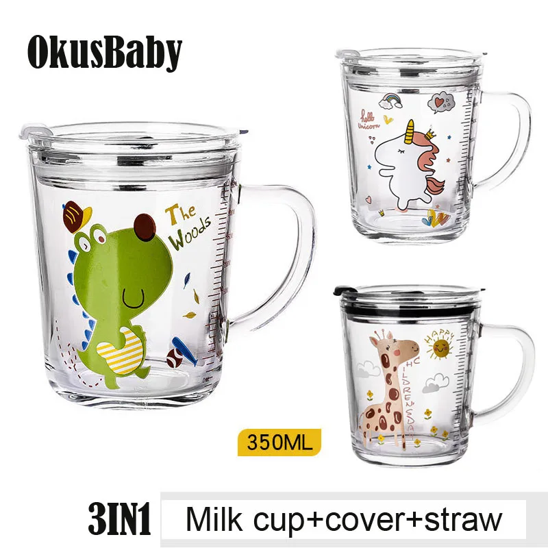 350 мл кружка для молока с крышкой силиконовая трубочка обучения питью малышей