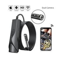 4 9mm wifi dual lens endoscope camera hd 1080p flexible inspection borescope camera with 8 led for ios iphone android phone