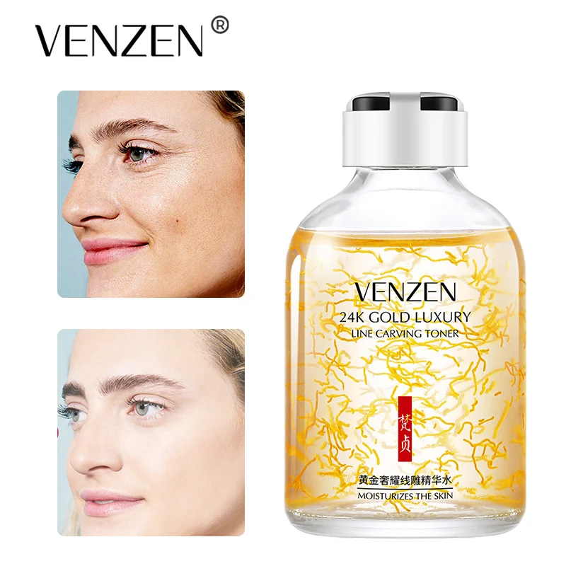 

VENZEN 24k Gold Face Serum Collagen Serum Moisturizer Essence Cream Whitening Day Creams Anti Aging Anti Wrinkle Acne Art 50ML