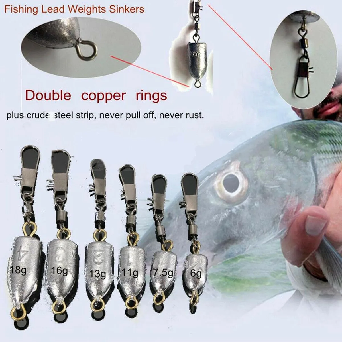 

1PCS Bullet Shape Leads Sinkers Lead Fishing Sinker Weights Fish Sinker