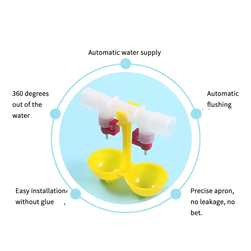 10 шт. куриный питьевой ниппель двойного сопла поилка для кур чашка лоток миска