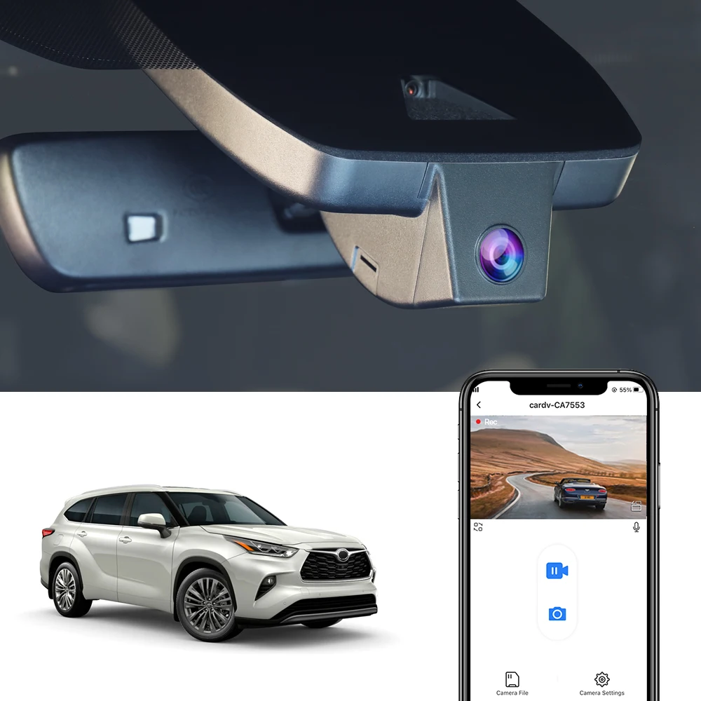 $168.00 Dash Cam for Toyota Highlander LE SE XLE XSE UX70 Hybrid Limited Platinum Trim,FITCAMX DVR for Toyota Kluger,2017 to 2022