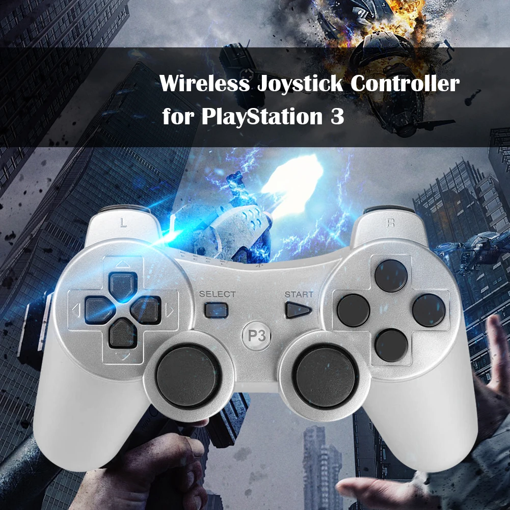 

Wireless Dual Vibration Game Controller for PS3 For PlayStation 3 Bluetooth-Compatible Gamepad 160*101*70mm/6.30*3.98*2.76"