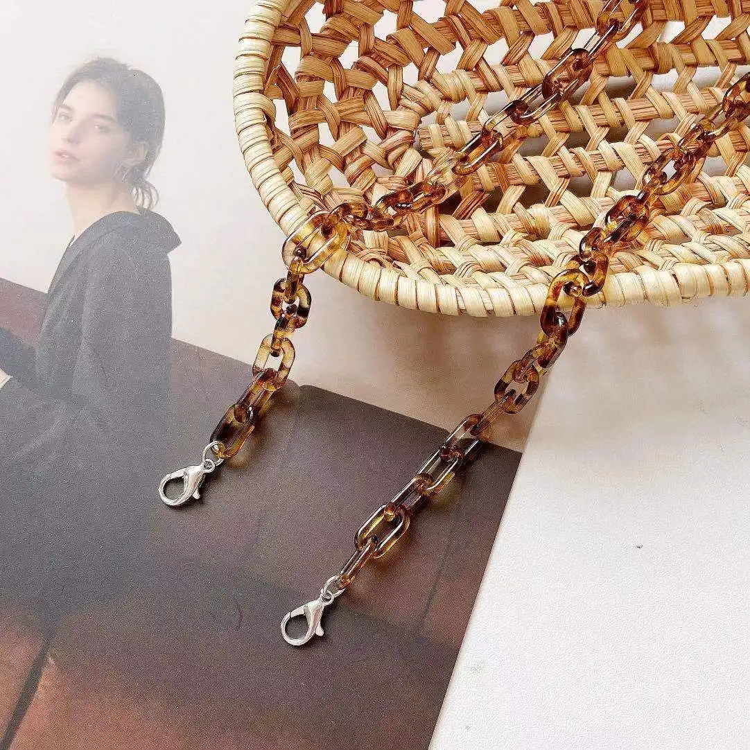 Новый простой акриловый шнурок в европейском стиле с леопардовым принтом