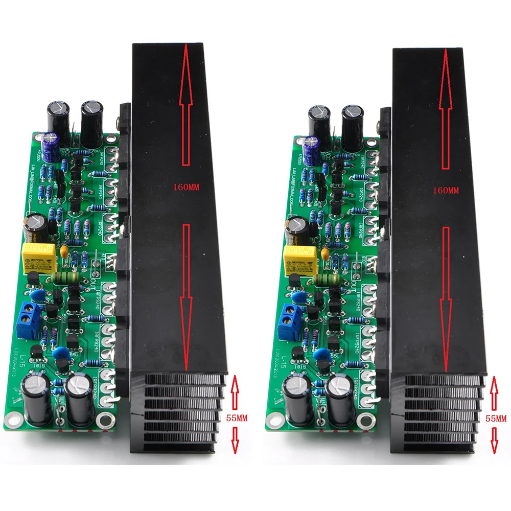 2pc L15 IRFP240 IRFP9240 Mono FET Amplifier Audio MOSFET Sound Finished Board with Radiator Heat Sink Amplifiers Assembled | Электроника