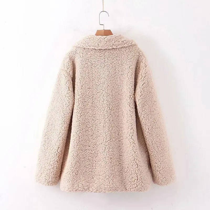 2019 женское Однотонное шерстяное пальто с гранулированным покрытием