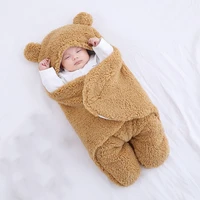 0 6m plush little bear swaddling for winter newborn quilt thick sleeping bag soft breathable blankets infant warm sleepsack