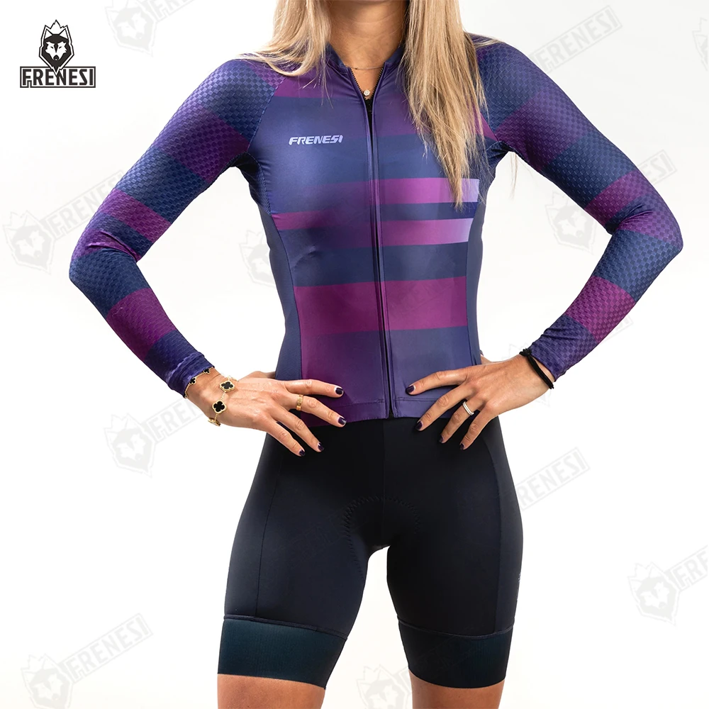 

Летняя женская одежда для триатлона Frenesi с коротким рукавом, велосипедный костюм, одежда для велоспорта