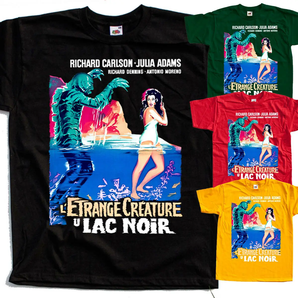 Создание из Черной лагуны V7 фильм черный красный зеленый футболка Все Размеры S