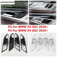 carbon fiber matte interior for bmw x3 g01 2018 2022 x4 g02 2019 2021 car door pull handle bowl cover trim abs accesories
