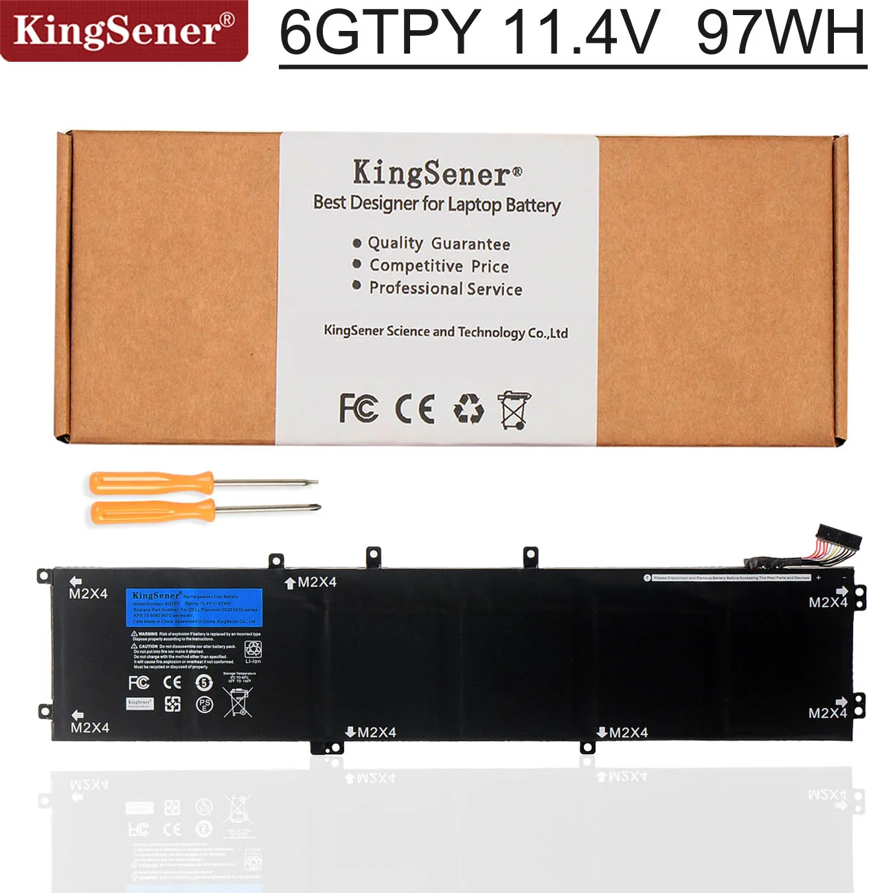 KingSener Новый 11 4 V 97WH 6GTPY ноутбук Батарея для DELL XPS 15 9570 9560 7590 Precision 5520 5530 серии