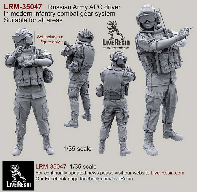 [Набор масштабных моделей] живой смоляной LRM-35047 1/35 года в российской армии, драйвер APC в современной системе боевой экипировки пехоты, набор 9