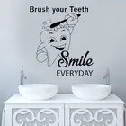 Виниловые наклейки на стены в стоматологической клинике на каждый день с изображением зубов и улыбки, домашний декор для ванной комнаты, съемные Настенные обои 4190