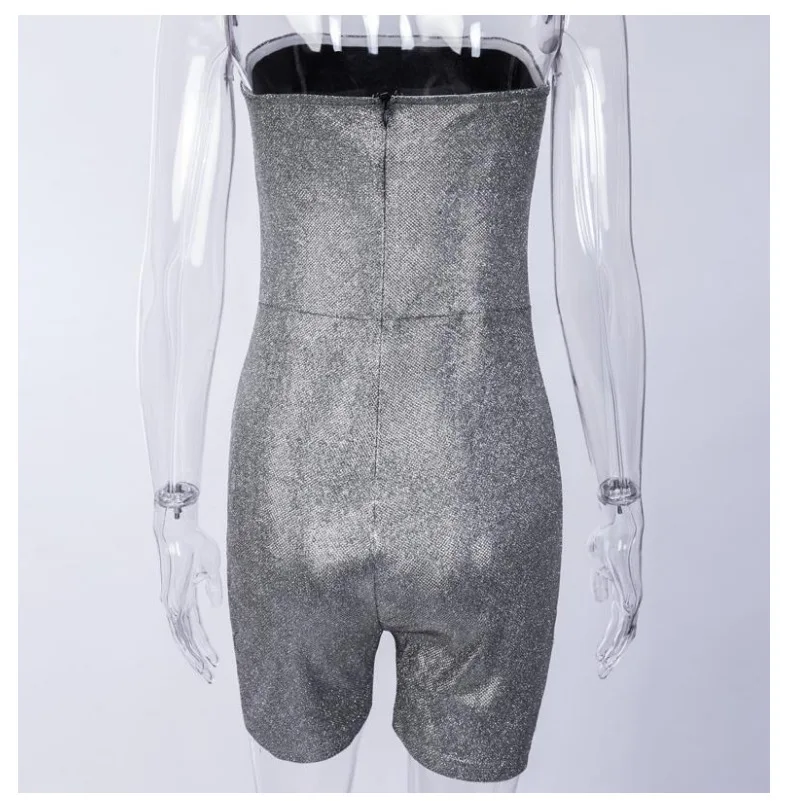 

Sexy Evening Party Bodycon Club Jumpsuit Playsuits for Women 2020 Off Shoulder Strapless Shining Dressy Sleeveless Rompers