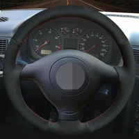 diy black suede leather%c2%a0car steering wheel cover for volkswagen vw golf 4 iv passat b5 passat variant polo bora sharan