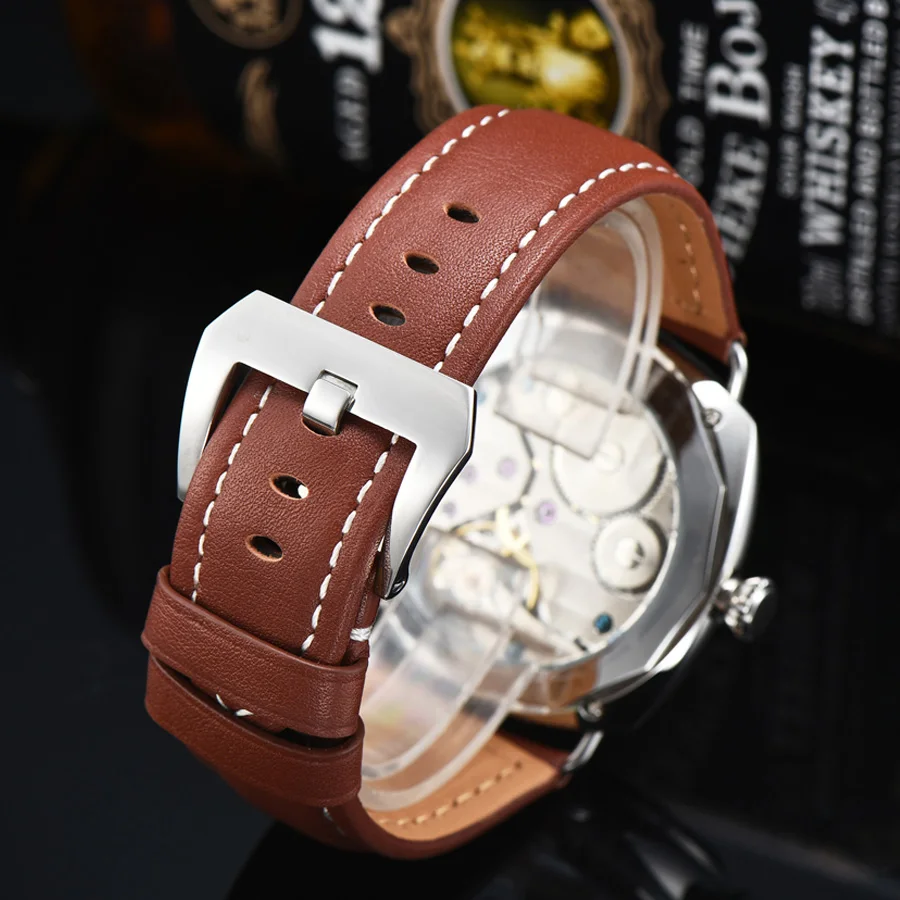 Механические часы мужские светящиеся водонепроницаемые ручные обмотки из