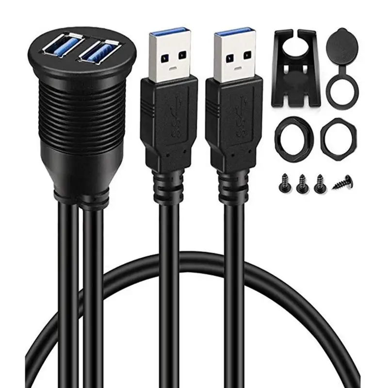 1 м 2 порта двойной USB 3 0 удлинитель AUX смывное крепление для автомобиля грузовик