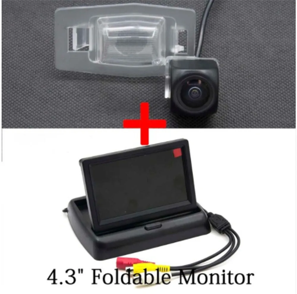 Camera with Monitor 175 градусов 1080P Рыбий глаз объектив обратная парковочная камера заднего вида для Mazda 323 Allegro Familia 2003-2012 Автомобильная камера - Название цвета: Camera with Monitor