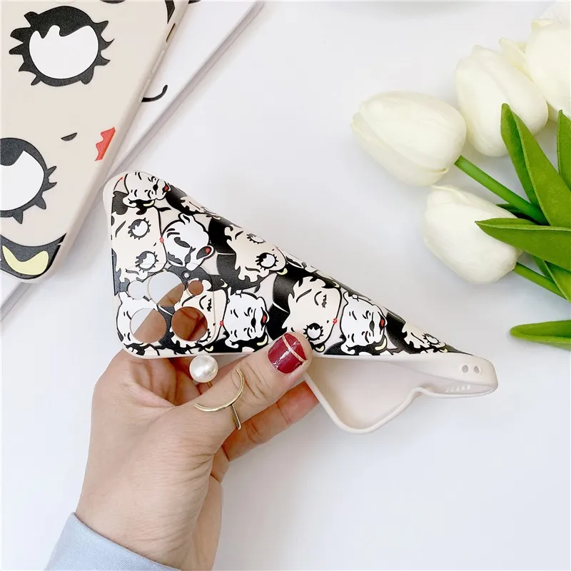 

Cute Cartoon anime Couple's Matte soft Case For iPhone 11 12 Pro Max mini 7 8 Plus XR X XS MAX SE 2 silicone phone cover fundas