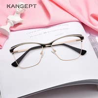kansept women metal fashion black cat eye glasses full frame ladies vintage myopia eyewear prescription optical eyeglasses