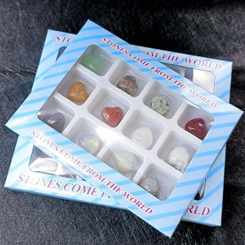 

Mini Crystal Love Heart, White Pine, Green, Gold, Jade, Eye, Peach Box, Tiger's Multicolor Gift Collection Color, Mixed Hea C5f5
