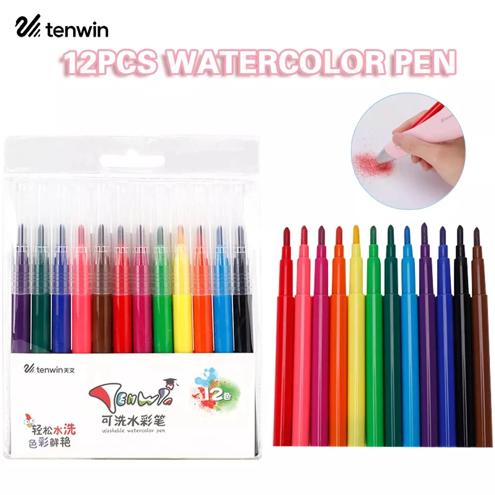 

Electric Airbrush Watercolor Pen Set Multi-function Color Inkjet Pen Electric Spray Art Pen 12 Colors Hand-painted