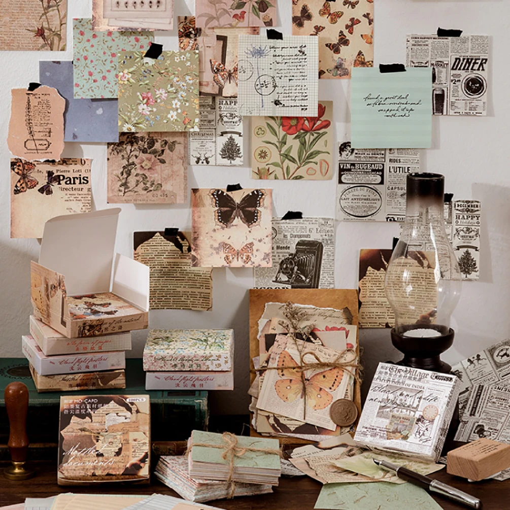 100 шт. винтажная бумага для скрапбукинга мини ретро свежий DIY коллаж