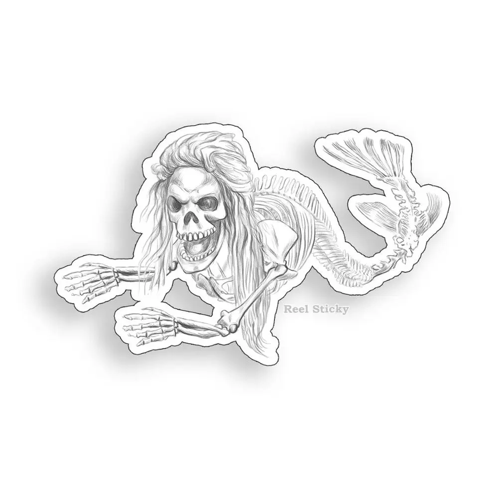 

Horror ferocious zombie mermaid sticker beach ocean sea laptop cup cooler window car bumper decal
