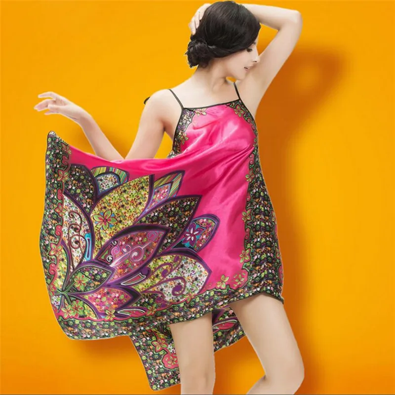 YT 029 женское летнее платье без рукавов в национальном стиле ночное атласное