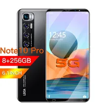 Note10 Pro Smartphone Android Celular 8GB 256GB Smart Phones Unlocked 5G 4800mAh 6.2 inch Screen Global Version Mobile Phones