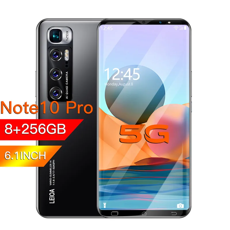 2021 смартфон Xiomi Radmi Note10 Pro 8G 256 Гб телефон 48 МП камера Сотовый телефон с двумя SIM-картами 4800 мАч 4G - Phone