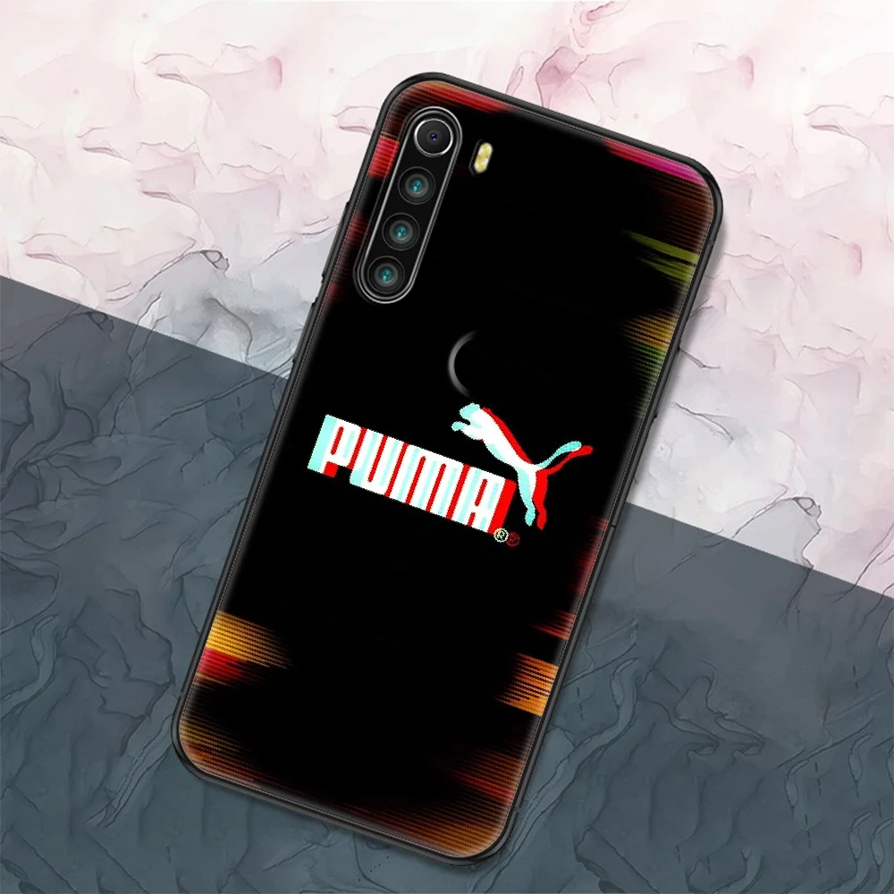 

PUMA fashion brand Phone case For Xiaomi Redmi Note 7 7A 8 8T 9 9A 9S 10 K30 Pro Ultra black trend bumper 3D cover soft coque