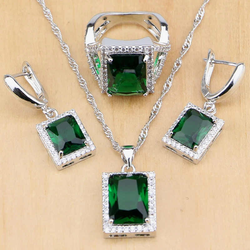 Комплект из колье серёг и кольца с фианитом | Украшения аксессуары