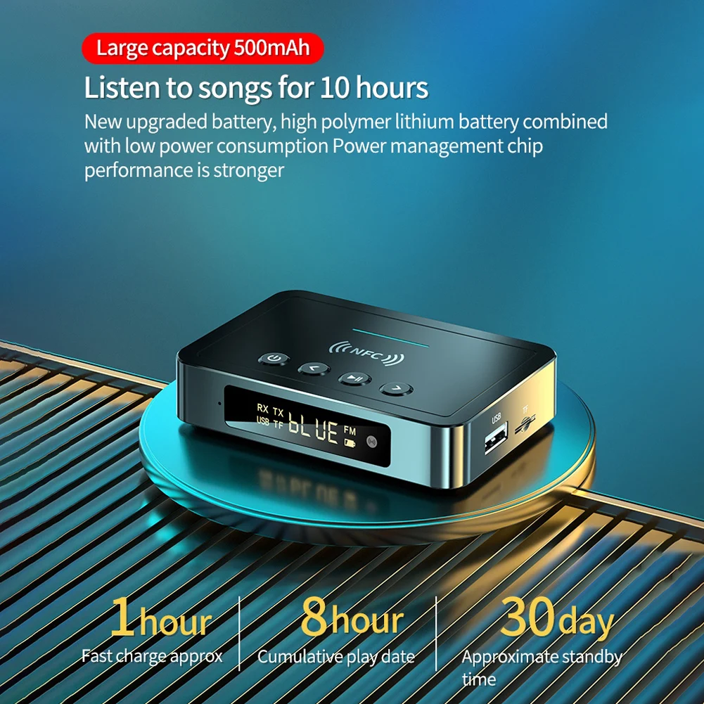 

Computer Laptop Audio Data Dongle Receiver NFC Bluetooth-compatible 5.0 Transmitter 3 in 1 Audio Adapter for Computer Home TV