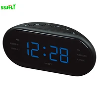 amfm radio with clock three kinds of led digital clock display automatic and manual channel search function