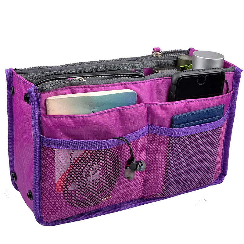 

Nylon Cosmetic Bags For Women Tote Insert Double Zipper Makeup Bag Toiletries Storage Bag Girl Outdoors Travel Make Up Organizer