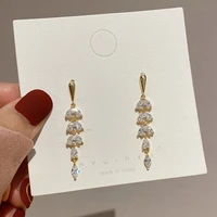 ruiyi s925 ice earrings with silver needle and diamond water drope0378