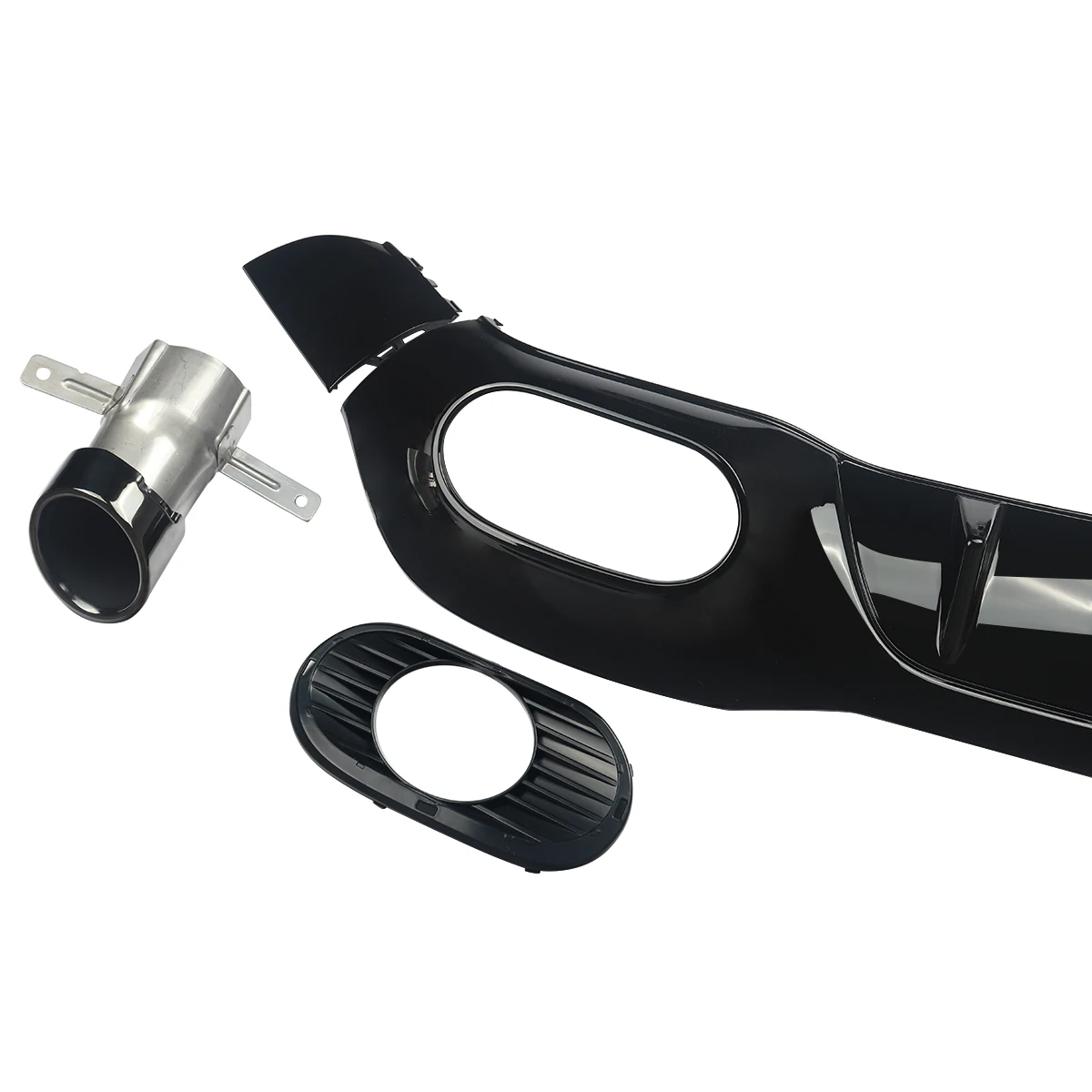 

MagicKit FOR MERCEDES W177 A CLASS A35 GLOSS BLACK REAR DIFFUSER with EXHAUST TIPS 2019+