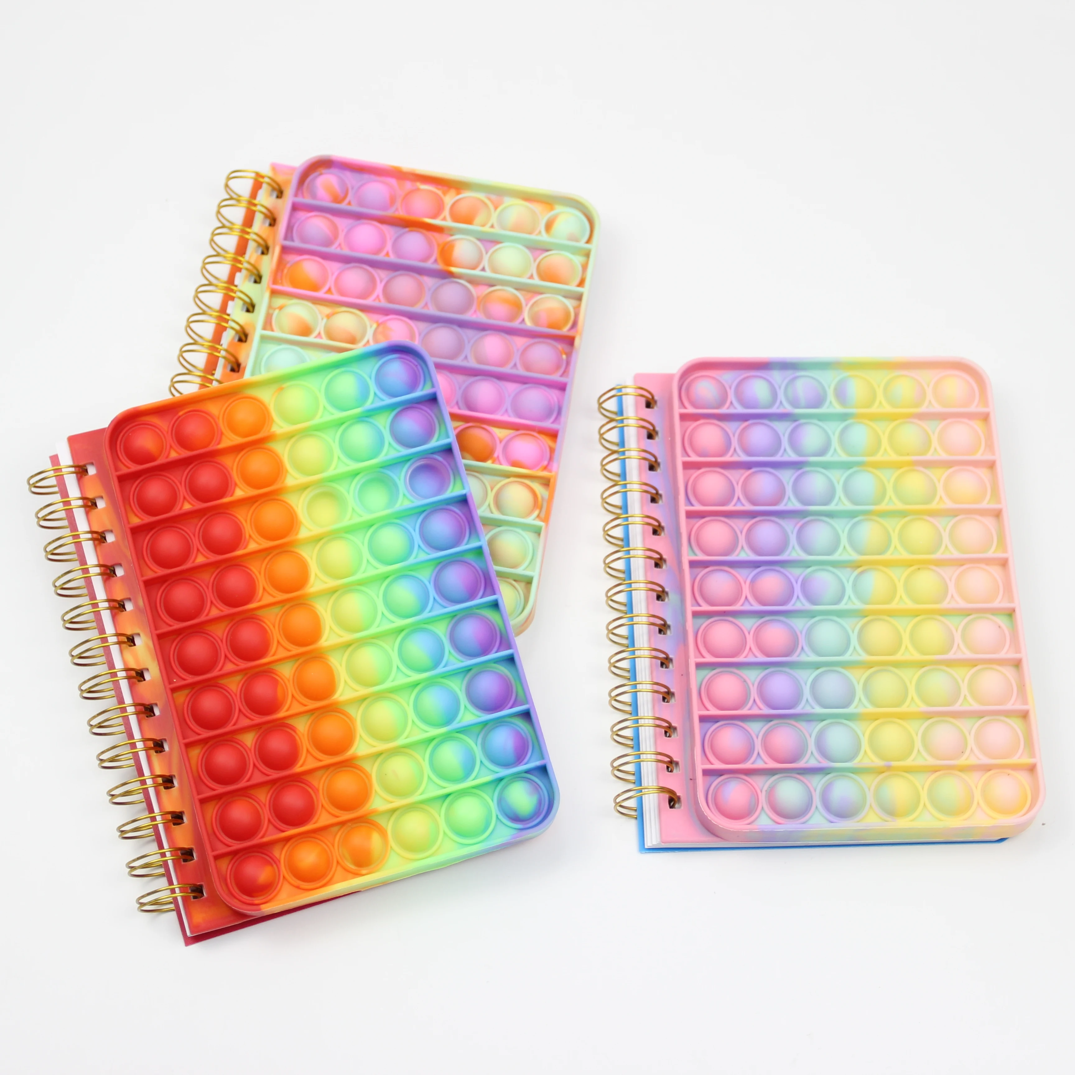 

Bubble Notebooks New Pop su Notebook Push Up Finger Silicone Cover Notepad Student Decompression Fidget Toys For kids Gift