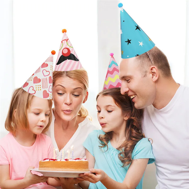 8 шт бумажная короны для празднования дня рождения шляпа взрослых и детей
