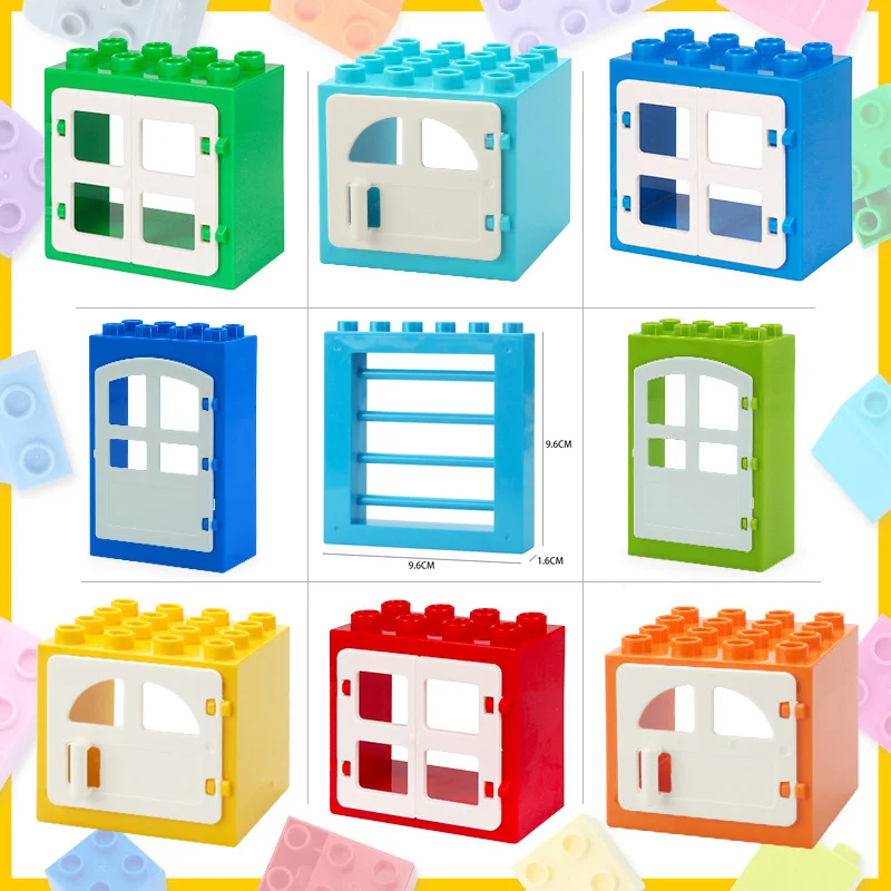 

Big Size Building Bricks Compatible Large Blocks Door Window Doll House DIY Assemblable Educational Toys Children Kids Gifts