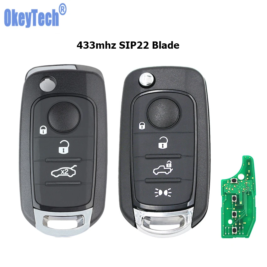 OkeyTech Раскладной Автомобильный ключ с дистанционным управлением для Fiat 500X Egea Tipo