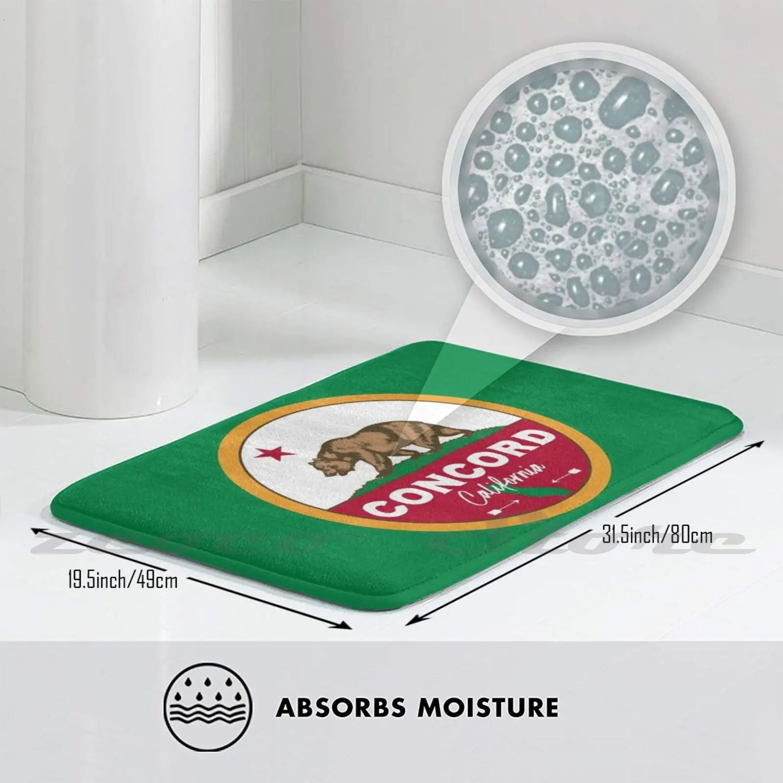 California Ca State Flag Badge Soft Mat Doorway Non-Slip Water Uptake Carpet Souvenirs Girl Guy | Дом и сад