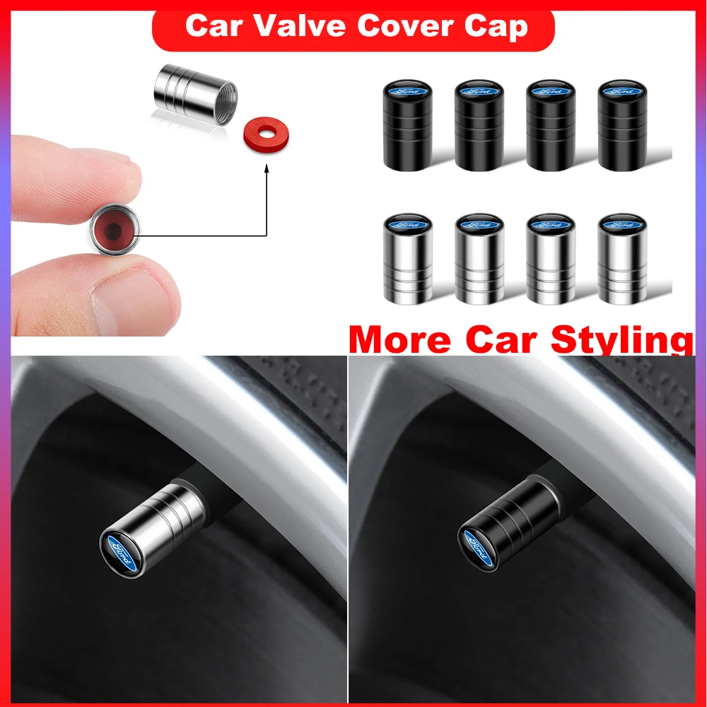 

Metal Car Wheel Tire Valve Stem Air Caps Cover Auto Accessories For Ford ST RS Focus 2 3 Fiesta Ranger Kuga Escape Mustang kuga